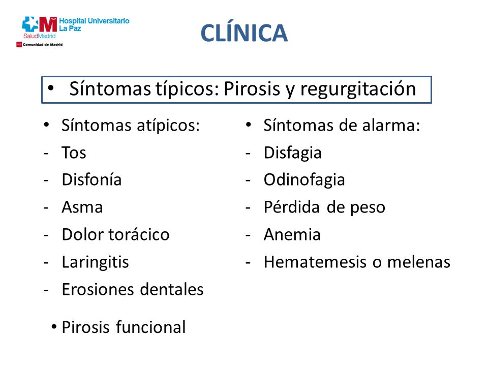 pirosis y perdida de peso